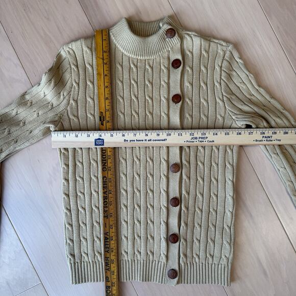 Lauren Ralph Lauren Cable Knit Sweater Women's Small Khaki - Picture 3 of 9